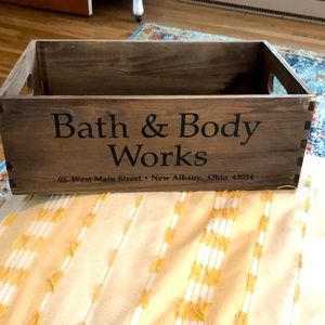 Bath & Body Works Crate brown wooden markings noted pics great to store products